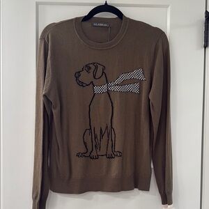Women’s Medium Alashan Cashmere Brown Dog Sweater